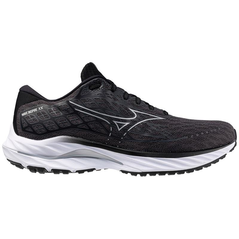 Black / Silver Men's Mizuno Wave Inspire 20 Running Shoes | KHS835172