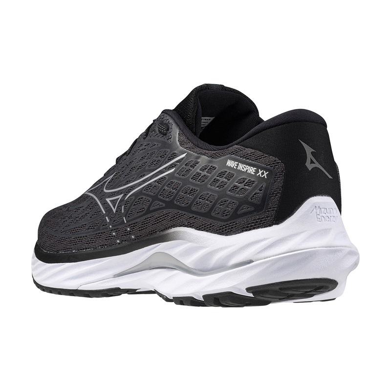 Black / Silver Men's Mizuno Wave Inspire 20 Running Shoes | KHS835172