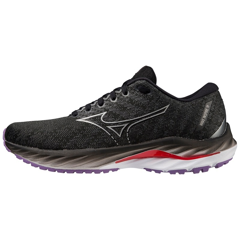 Black / Silver Women\'s Mizuno Wave Inspire 19 Running Shoes | XQD076215