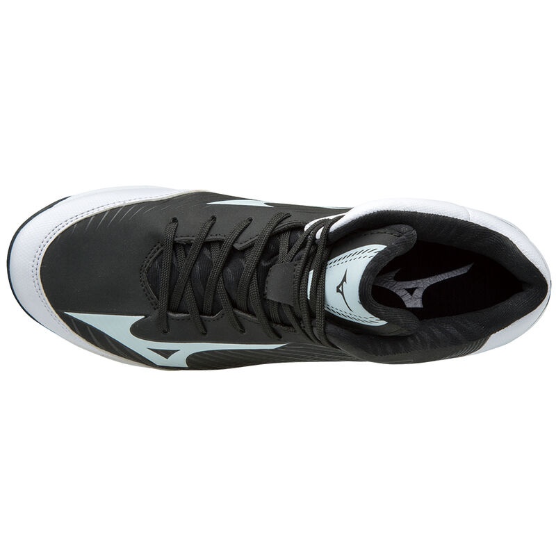 Black / White Men's Mizuno 9-Spike Adv Fra 9Mid Running Shoes | KNF320576