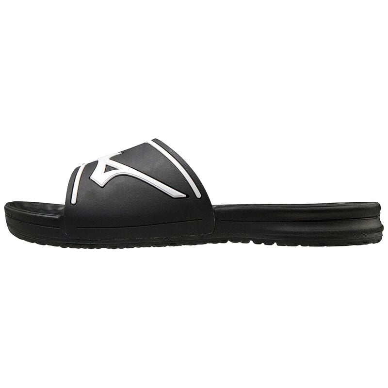 Black / White Men's Mizuno Relax Slide 2 Slides | GSD972601