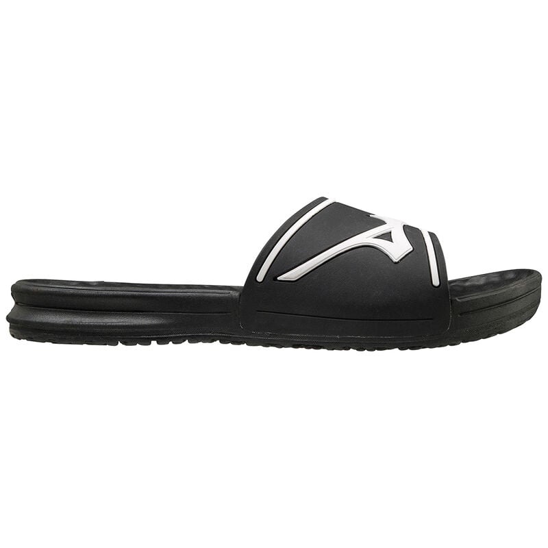 Black / White Men's Mizuno Relax Slide 2 Slides | GSD972601