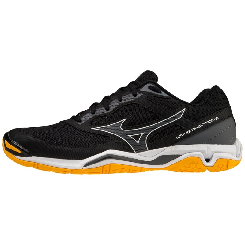 Black / White Men\'s Mizuno Wave Phantom 3 Handball Shoes | LJR302967