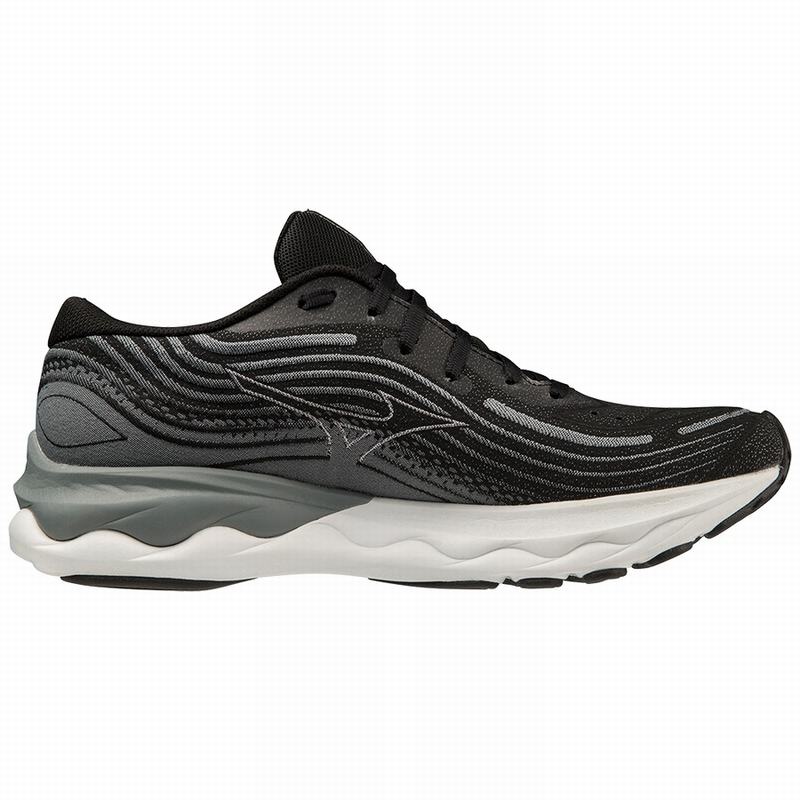 Black / White Men's Mizuno Wave Skyrise 4 Running Shoes | DUZ740651