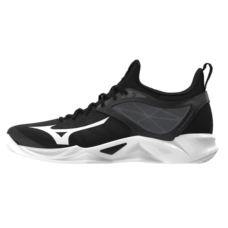 Black / White Women\'s Mizuno Wave Dimension Volleyball Shoes | OWH395762