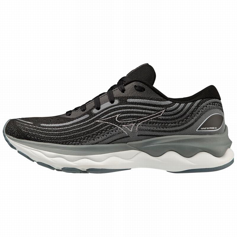 Black / White Women\'s Mizuno Wave Skyrise 4 Running Shoes | FPN091548