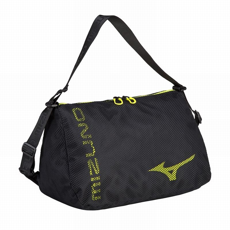 Black / Yellow Men\'s Mizuno Mesh Holdall 30 Bags | ZDO820417