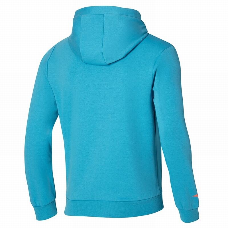 Blue Men's Mizuno Athletics Graphic Hoody Tops | GCJ052749