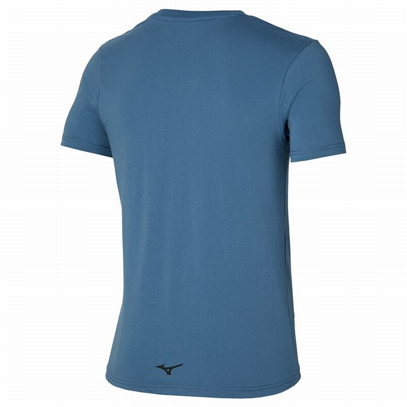 Blue Men's Mizuno Athletics Mizuno Tee T Shirts | JWQ690518