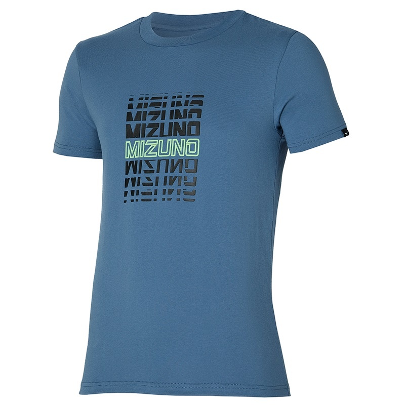 Blue Men\'s Mizuno Athletics Mizuno Tee T Shirts | JWQ690518