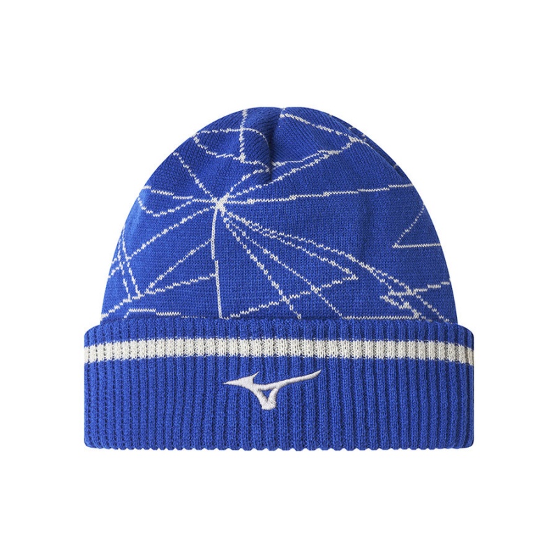 Blue Men\'s Mizuno Breath Thermo Graphic Beanie | WPM459107