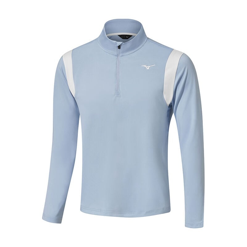 Blue Men\'s Mizuno Breeze Elite 1/4 Zip Tops | FZQ619483