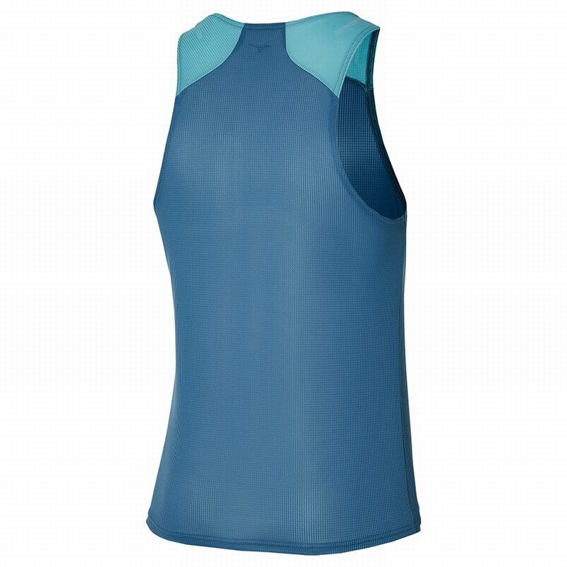 Blue Men's Mizuno Dryaeroflow Tanks | IWR023496