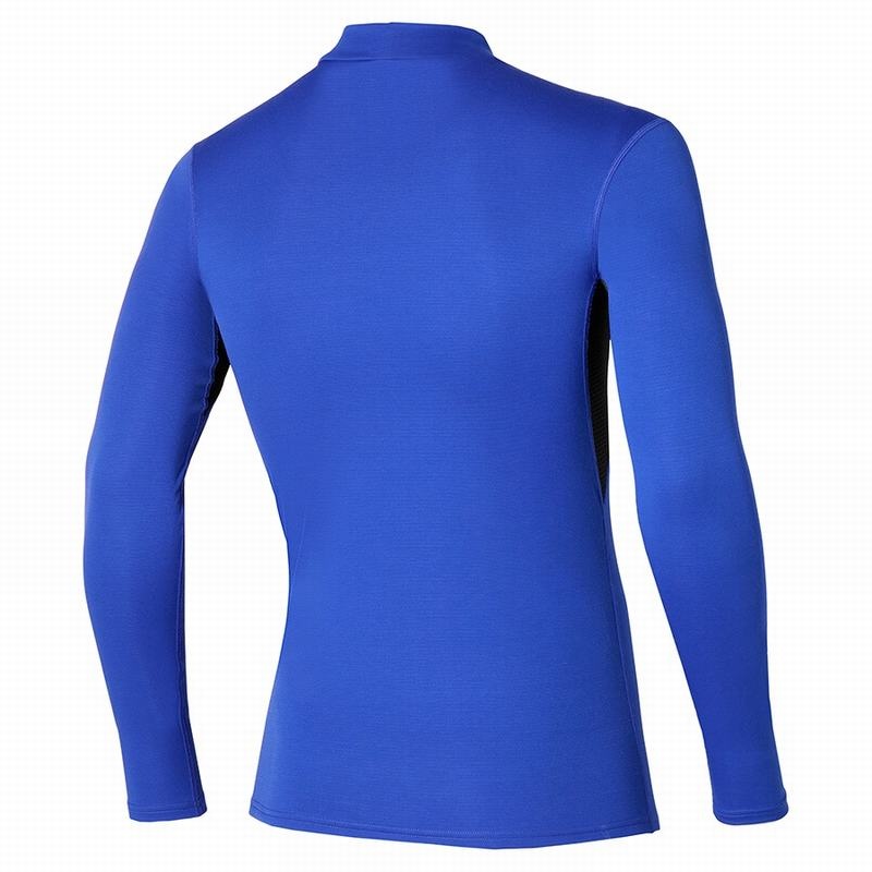 Blue Men's Mizuno Mid Weight High Neck Tops | WBQ796132