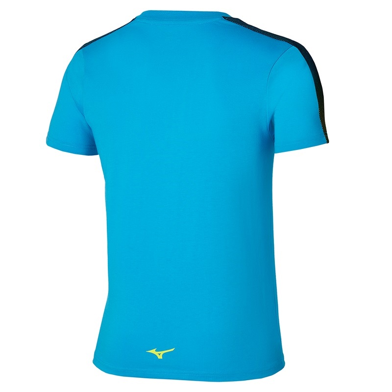 Blue Men's Mizuno Release Tape Tee T Shirts | WOD537609