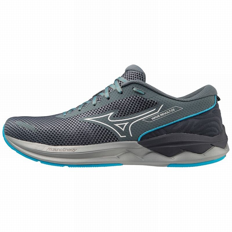 Blue Men\'s Mizuno Wave Revolt 3 Running Shoes | UGZ367024