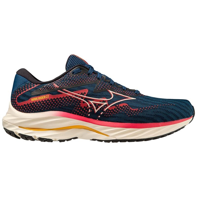 Blue Men's Mizuno Wave Rider 27 Running Shoes | ZSU058397