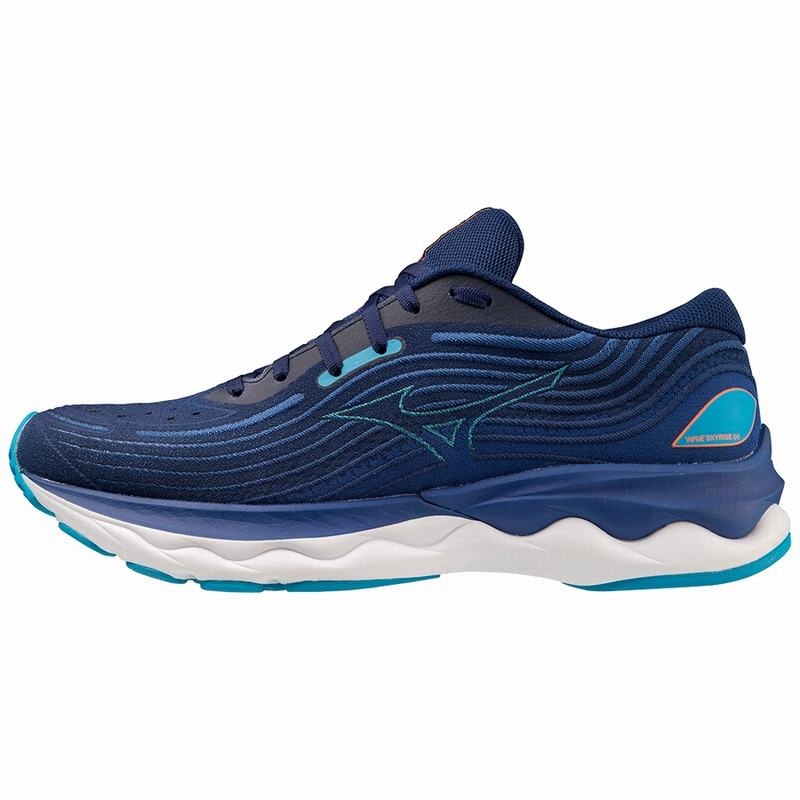 Blue Men\'s Mizuno Wave Skyrise 4 Running Shoes | IOA598720