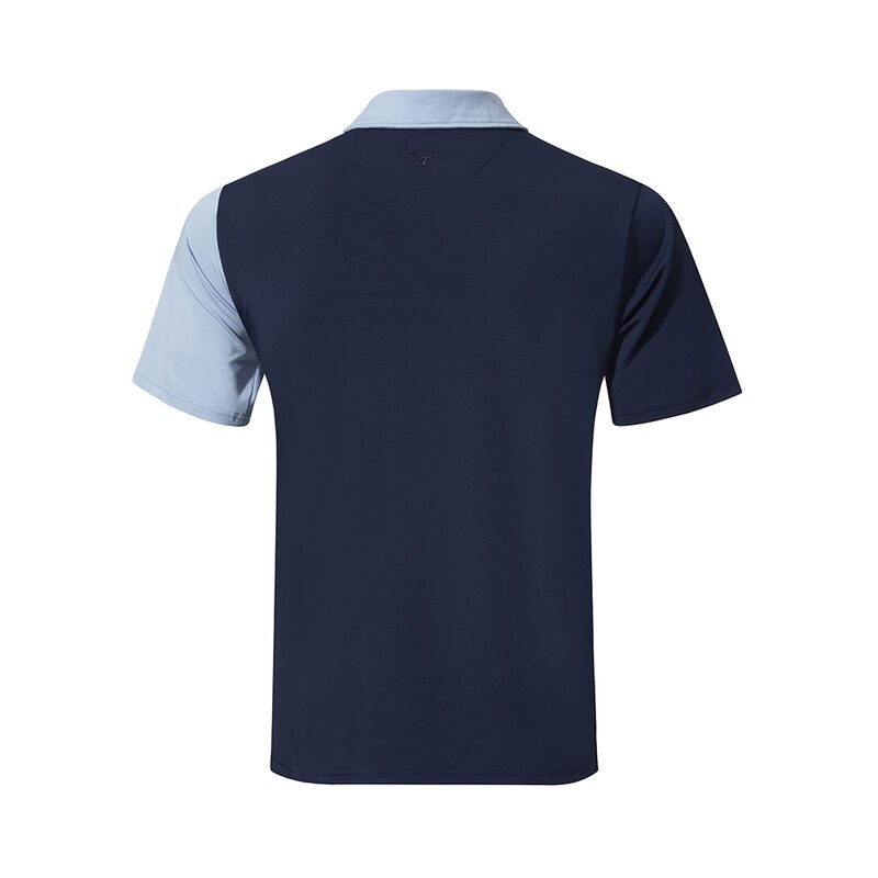 Blue Navy Men's Mizuno QD Elite Panel Polo | JUC078435