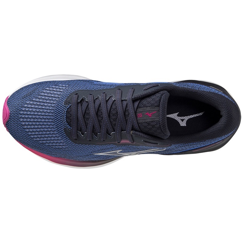 Blue Navy Women's Mizuno Wave Skyrise 3 Running Shoes | VYL326794