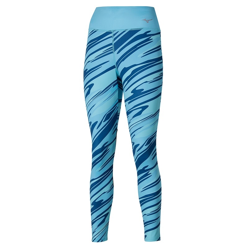 Blue Women\'s Mizuno 7/8 Printed Tight | LYC610493