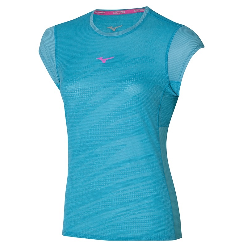 Blue Women\'s Mizuno Aero Tee T Shirts | OQX465028