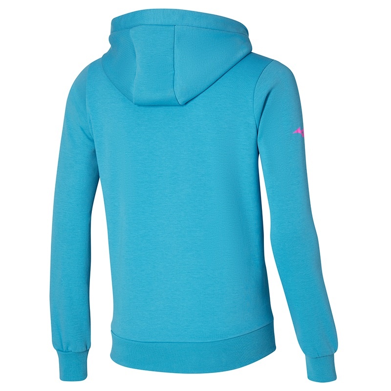 Blue Women's Mizuno Athletics Graphic Hoody Tops | FRC468359