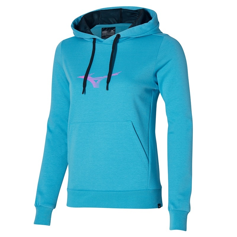 Blue Women\'s Mizuno Athletics Graphic Hoody Tops | FRC468359