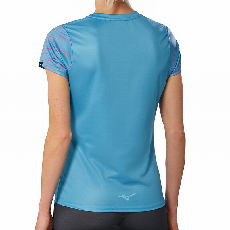 Blue Women's Mizuno Athletics Graphic Tee T Shirts | OCV893465