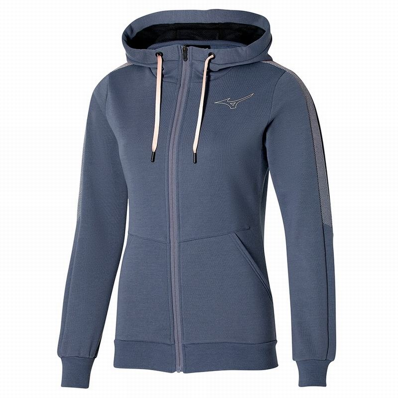 Blue Women\'s Mizuno Release Sweat Jackets | BXI402316