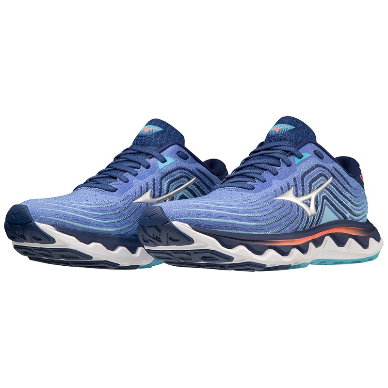 Blue Women's Mizuno Wave Horizon 6 Running Shoes | DSX679234