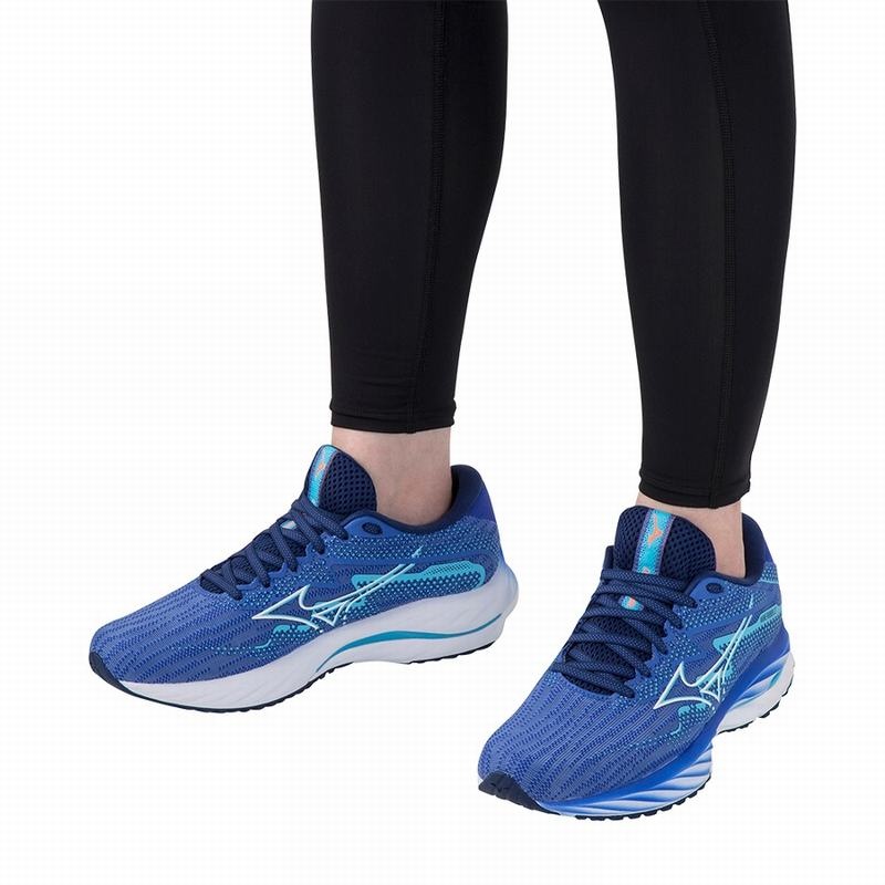 Blue Women's Mizuno Wave Rider 27 Running Shoes | BPL971348