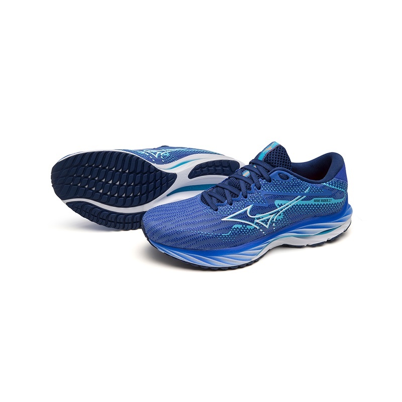 Blue Women's Mizuno Wave Rider 27 Running Shoes | BPL971348