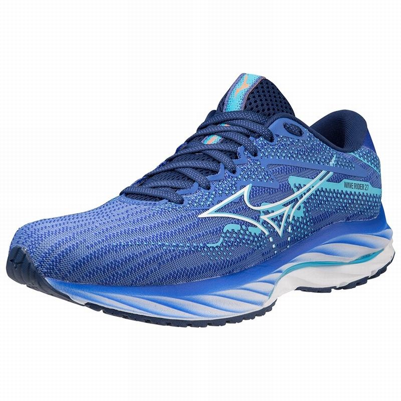 Blue Women's Mizuno Wave Rider 27 Running Shoes | BPL971348