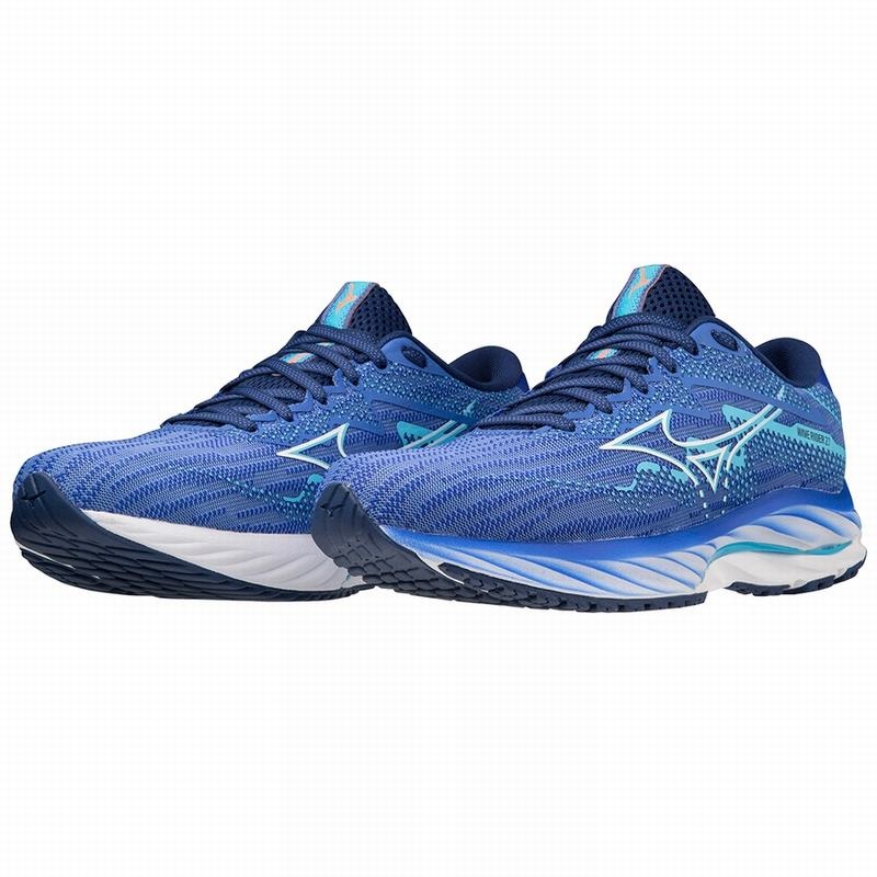 Blue Women's Mizuno Wave Rider 27 Running Shoes | BPL971348