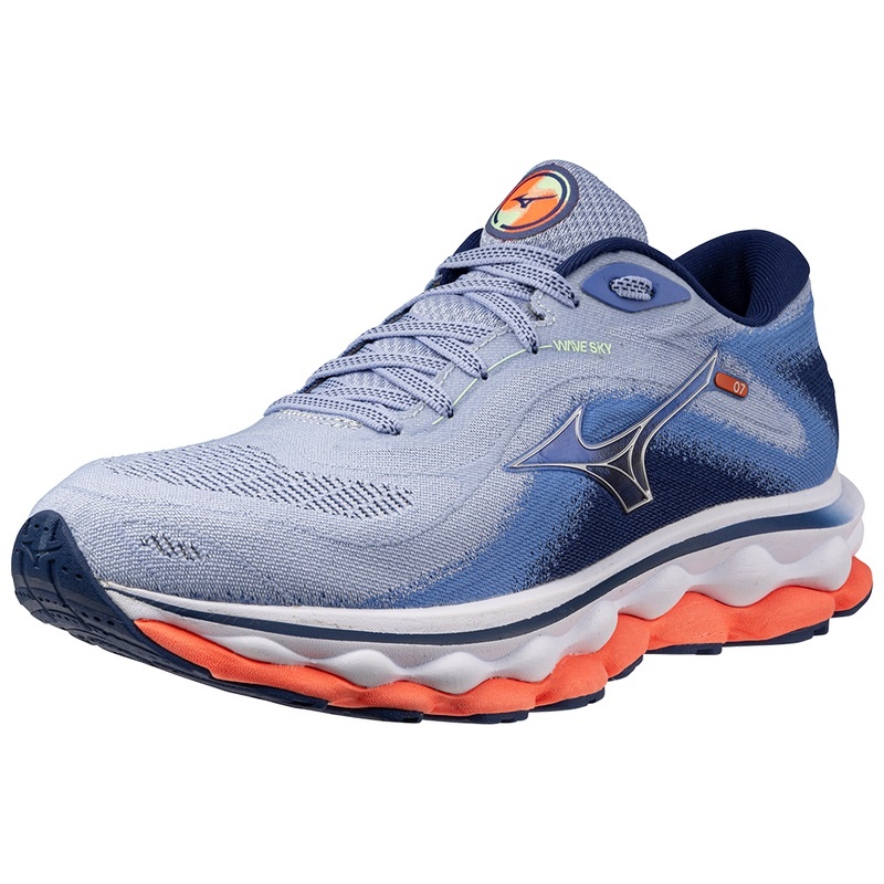 Blue Women's Mizuno Wave Sky 7 Running Shoes | HGK132057