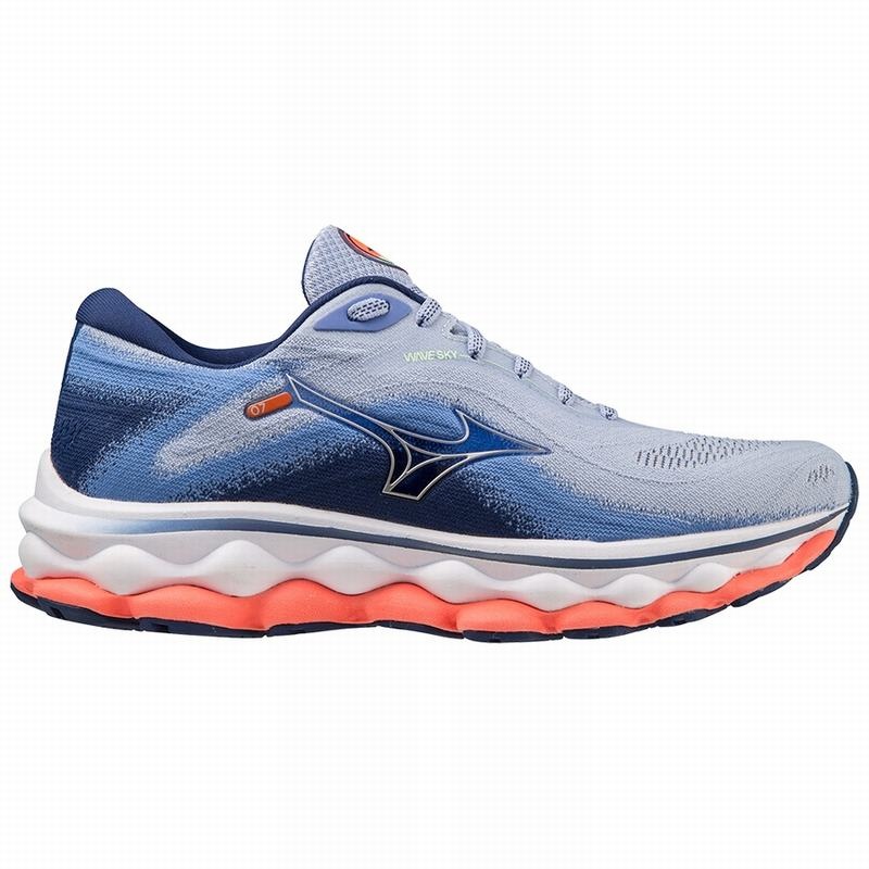 Blue Women's Mizuno Wave Sky 7 Running Shoes | HGK132057