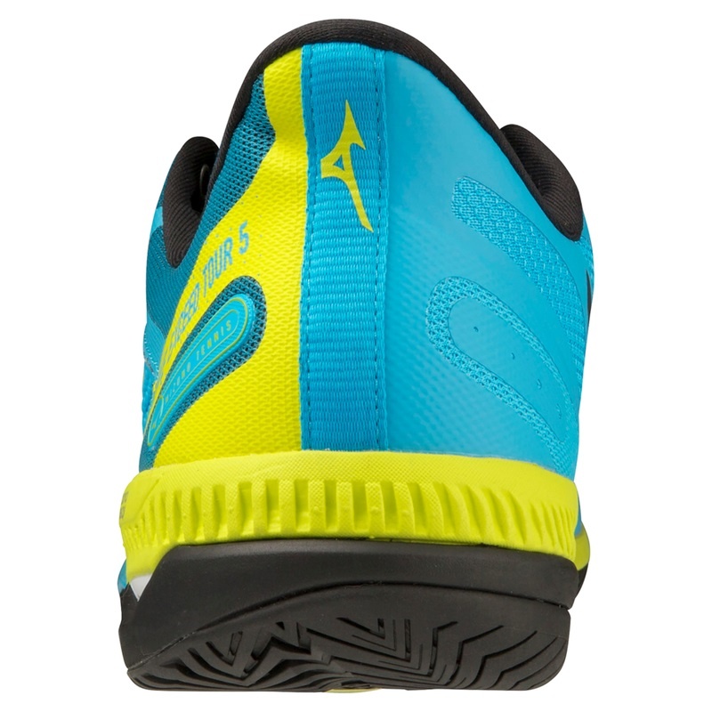 Blue Yellow Men's Mizuno Wave Exceed Tour 5 AC Tennis Shoes | TOS156803