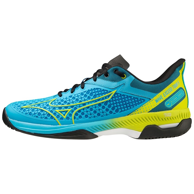 Blue Yellow Men\'s Mizuno Wave Exceed Tour 5 AC Tennis Shoes | TOS156803