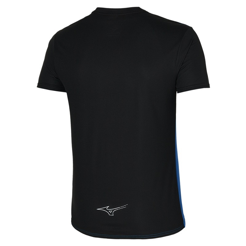 Blue / Black Men's Mizuno Dryaeroflow Tee T Shirts | SQW926378