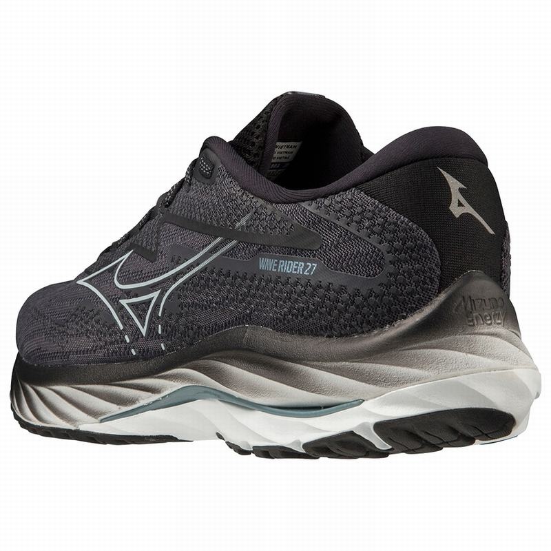 Blue / Black Men's Mizuno Wave Rider 27 Running Shoes | JEU781542