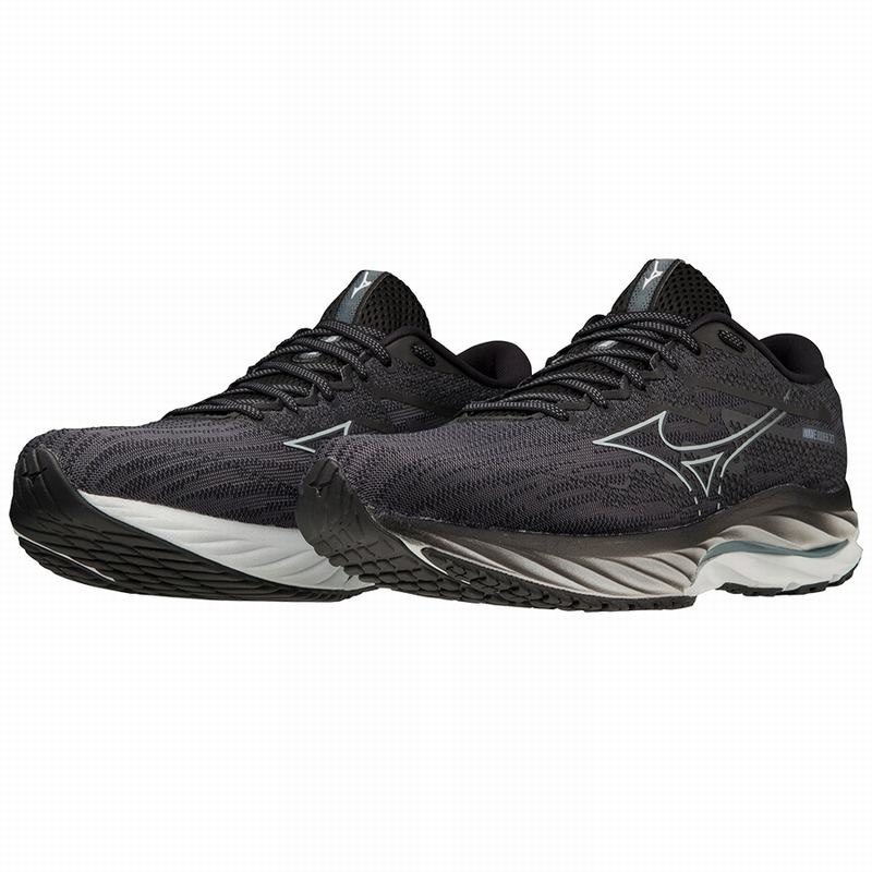 Blue / Black Men's Mizuno Wave Rider 27 Running Shoes | JEU781542