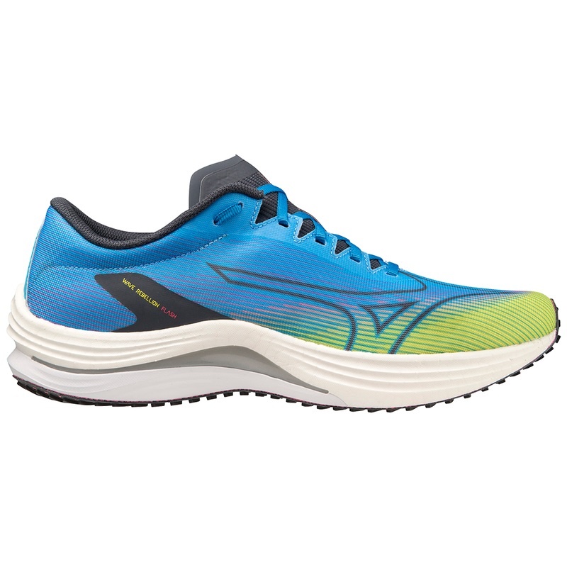 Blue / Blue Men's Mizuno Wave Rebellion Flash Running Shoes | UDG908154