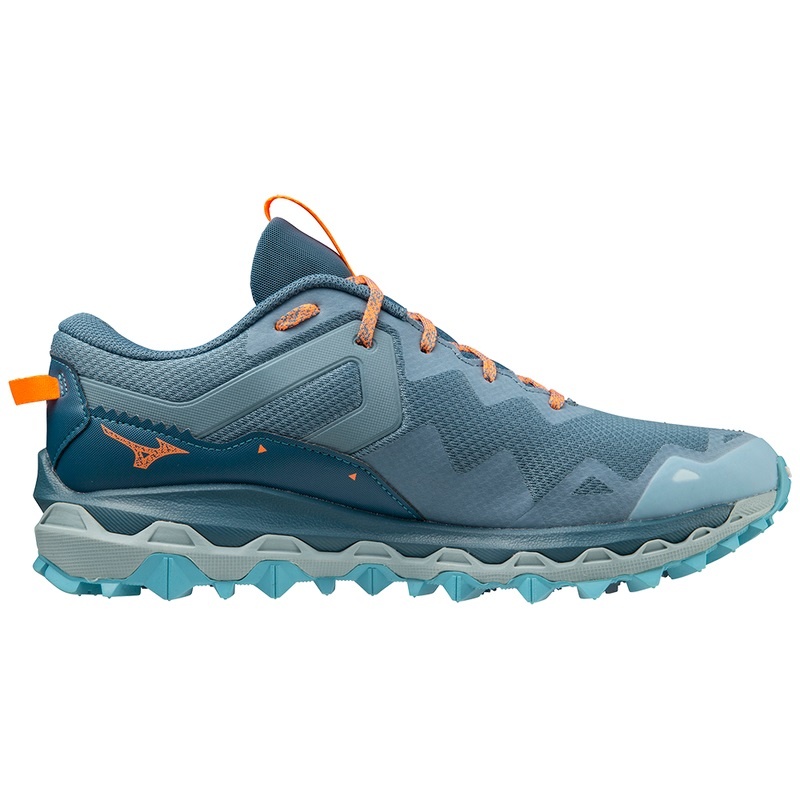 Blue / Blue / Light Orange Men's Mizuno Wave Mujin 9 Trail Running Shoes | QVW657104