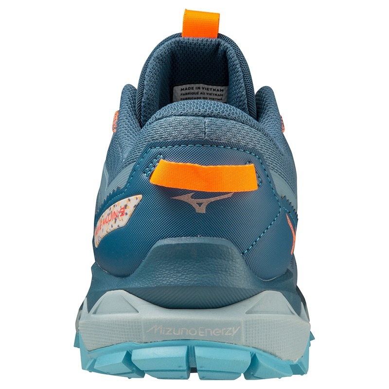 Blue / Blue / Light Orange Men's Mizuno Wave Mujin 9 Trail Running Shoes | QVW657104