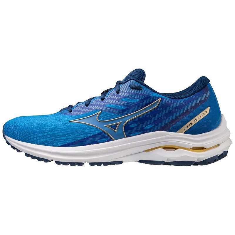 Blue / Gold / Gold Men\'s Mizuno Wave Equate 7 Running Shoes | AYI817093