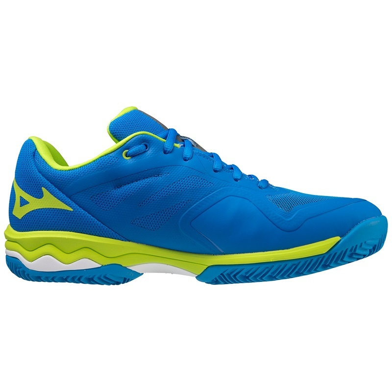 Blue / Light Green / White Men's Mizuno Wave Exceed Light Padel Shoes | IKV462305