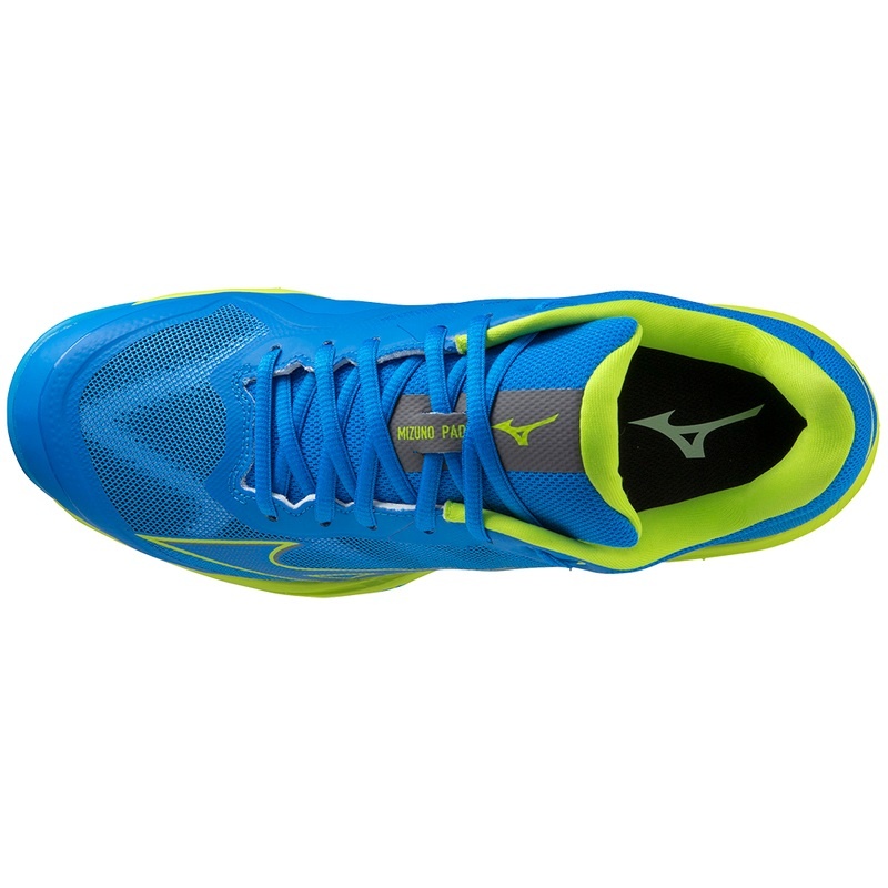 Blue / Light Green / White Men's Mizuno Wave Exceed Light Padel Shoes | IKV462305