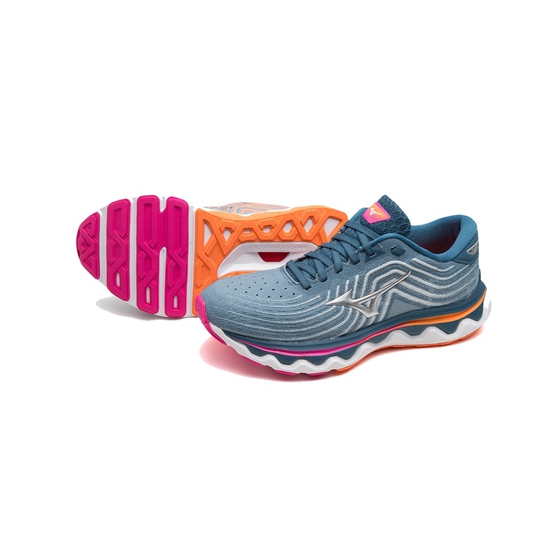 Blue / Silver Women's Mizuno Wave Horizon 6 Running Shoes | ZYA519384