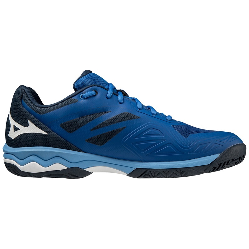 Blue / White Men's Mizuno Wave Exceed Light AC Tennis Shoes | MQC718942